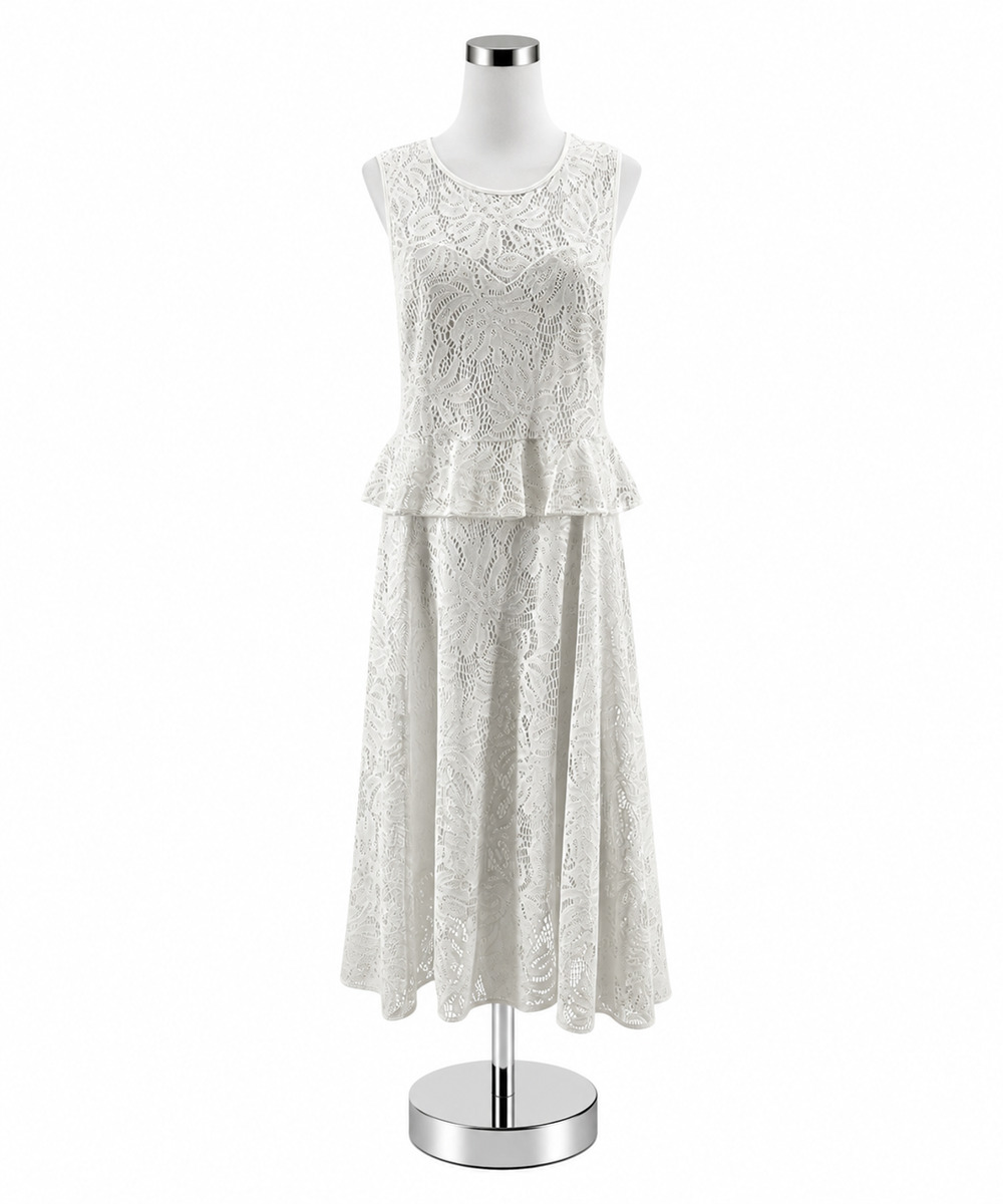 Lilly Pulitzer Armista Floral Lace Tiered Peplum Dress Size 14